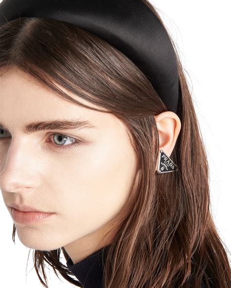 prada ear pieces|prada iconic earrings.